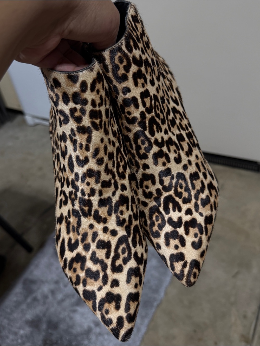 Sam Edelman Leopard Print Pointed Ankle Booties - Black & Tan - Picture 2 of 9